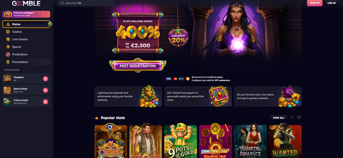 Captura de la web de Gxmble